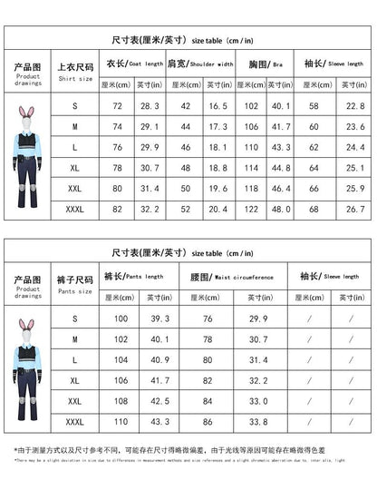 New Animal Judy Hopps Halloween Cosplay Costume For City Rabbit Police Officer Zoo Costume Fancy Dress Up Gifts Adult Children