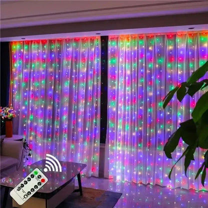3/6m LED Curtain String Lights USB Festoon Remote Control Garland Fairy Lights Wedding Christmas Decoration for Home Bedroom