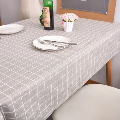 Table Cloth for Home Linen Cotton Plaid Stripe Dining Tablecloth Kitchen Decorative Rectangular Coffee Cuisine Party Table Cover