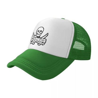 Bonés de Beisebol The Goonies Fashion Sun Caps Chapéu Caveira e Ossos Cruzados Bonés de Sol Respiráveis Bonés Snapback Atacado Novo Boné Trucker