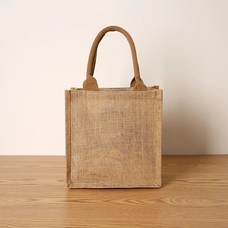 Bolsa feminina de juta, sacola de compras de grande capacidade, bolsa de viagem, bolsa masculina aberta