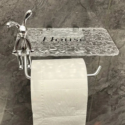 Luxury Gold Toilet Paper Holder with Shelf No Punching Acrylic Roll Paper Holder Tissue Hanger Bathroom Accessories  Bathroom