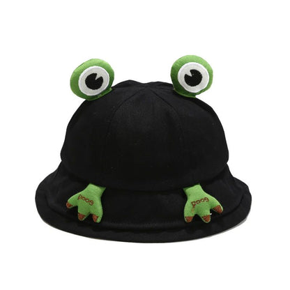 Children Frog Bucket Hat With Ear Panama Fisherman Hats For Men Women Kids Cartoon Cute Summer Outdoor Travel Sun Bob Cap