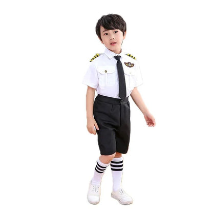 2025osplay Costumes pour enfants, uniforme de pilote d'avion, vêtements de classe de profession