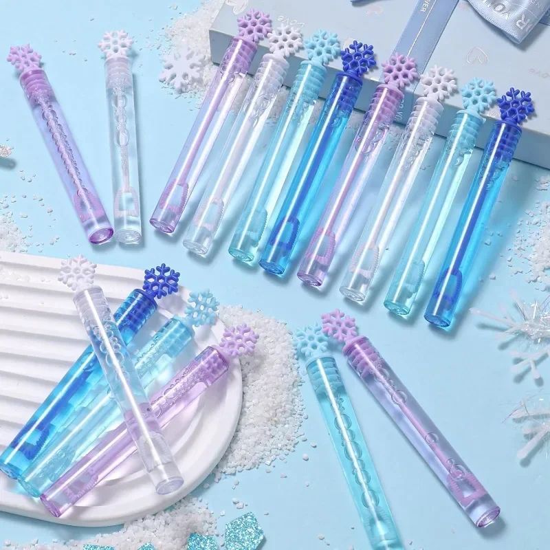 50/10PCS Snowflake Bubble Tube Clear Empty Bubbles Soap Bottles Wedding Gifts for Guests Birthday Party Decorations Kids Toys