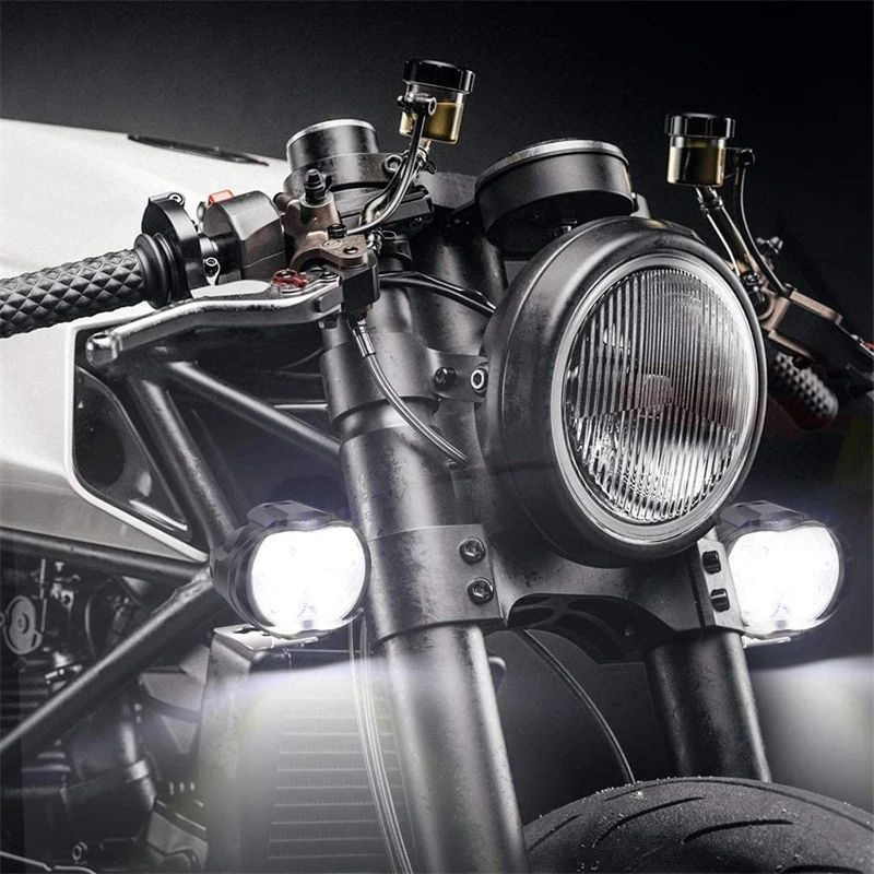 1/4 unidades Farol de motocicleta Luz de trabalho Spot Light 6 LED Auxiliar Farol de motocicleta Lâmpada de neblina de moto Scooter Lâmpadas modificadas