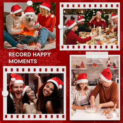 Chapéus de Natal Feliz Natal em Não-Tecido, Chapéus de Papai Noel para Adultos e Crianças, Bonés Vermelhos de Natal, Presentes de Decoração para Festa de Ano Novo Feminino e Masculino