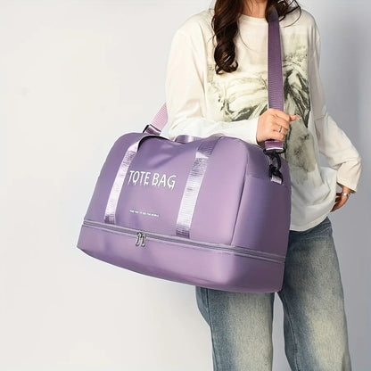 Multifunctional Large-Capacity Travel Duffle Bag with Adjustable Shoulder Strap, Durable Nylon Casual Gym Bag for Sports