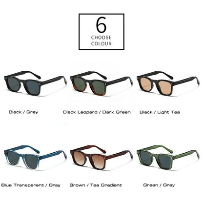 JNPCXI Retro Rivets Square Sunglasses Women Fashion Gradient Shades UV400 Men Green Black Sun Glasses