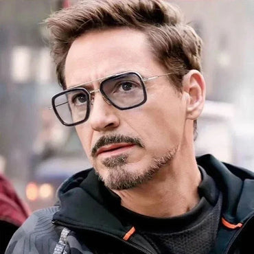 Tony Stark Sunglasses Iron Man Sun Glasses Vintage Square Metal Frames Men Sun Glasses Women's Driving Eyewear UV400 Glasses