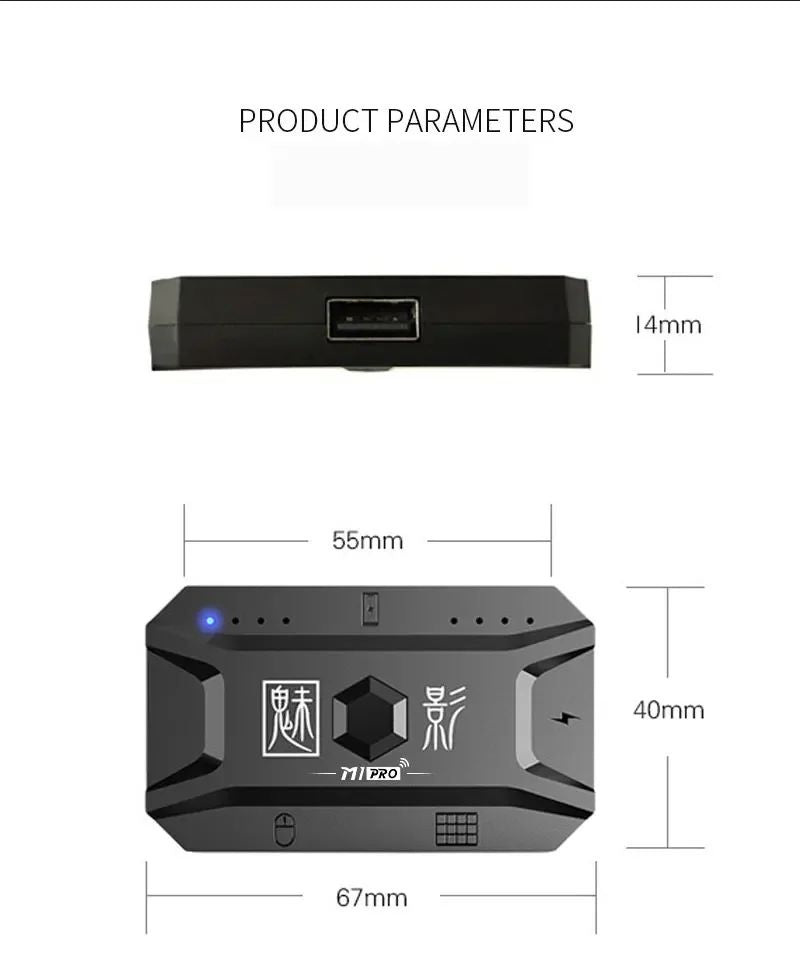 M1 Pro Mobile Game Controller 4 in 1 Mouse Keyboard Adapter Converter BT V5.0 Programmable Adapter Support IOS Android System
