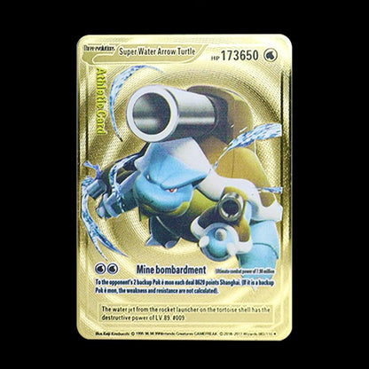 Pokémon 183200 Pontos Alto HP Cartas de Metal Douradas Pretas Inglês Francês Vmax Mega GX Coleção de Cards Charizard Pikachu Mewtwo