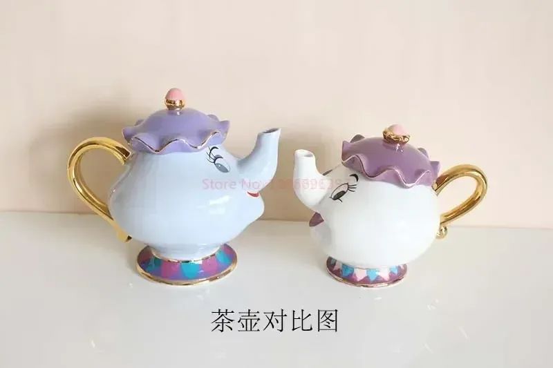 Bule da Disney Fofo Desenho Animado A Bela e a Fera Bules Caneca Sra. Potts Xícara Chip Bules Conjunto de Chá Dropshipping