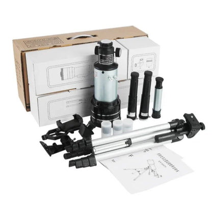 Telescópio Astronômico 150X, Telescópio Refrator Portátil de Viagem com Abertura de 70mm com Adaptador de Celular para Observação de Estrelas e da Lua