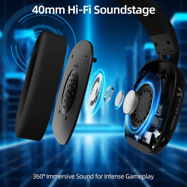ATTACK SHARK L80PRO Low Latency Wireless Gaming Headset Tri-Mode Bluetooth Ultra-Light 40mm Drivers Headphone for PC PS5 Switch