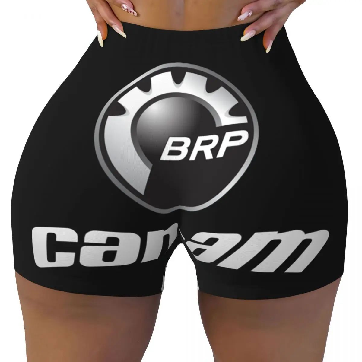 Custom Women's BRP ATV Unisex Can Am Logo Workout Yoga Shorts Athletic Gym Volleyball Biker Shorts
