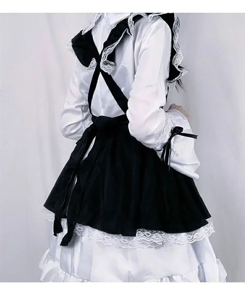 Women Maid Outfit Lolita Cosplay Cute Sexy Erotic Kawaii Cafe Costume Black White Men Uniform Apron Dress Cute Bow Mucama 2026
