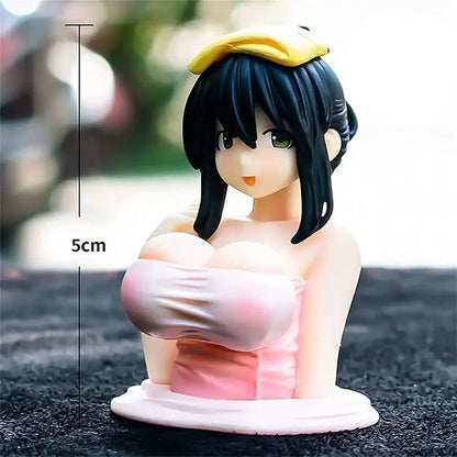 1/2 unidades Suporte de Celular para Carro Biquíni Menina Praia Desenho Anime Bonito Kanako Peito Balançando Ornamentos Decoração Painel Carro Interior