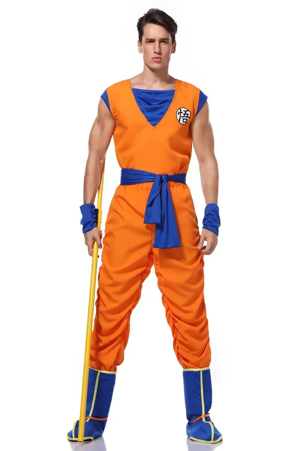 Halloween Japanese anime Adult Orange Suits Son Goku Masquerade Cosplay Anime Superheroes Role Play Dress Up