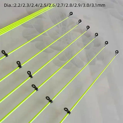 2 peças de alta qualidade com ponta de anel superior para vara de pesca de inverno retrátil de fibra de carbono giratória 50cm fibra de vidro para pesca no gelo
