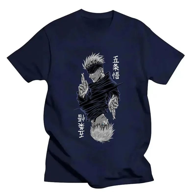 Fashion Jujutsu Kaisen Satoru Gojo Anime Printed Lady O-Neck Short Sleeve Women's T Shirt Black White Short Sleeve Summer Top