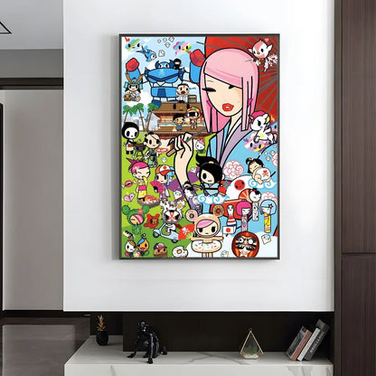 Cartoon Art Kawaii townTokidokiinside Poster HD art sticky wall waterproof home living room bedroom bar aesthetic decoration