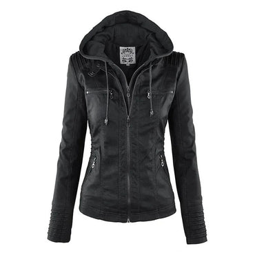 Faux Leather Jacket Women 2025 Basic Jacket Coat Female Winter Motorcycle Jacket PU Leather Zipper Hoodies Outerwear chaqueta