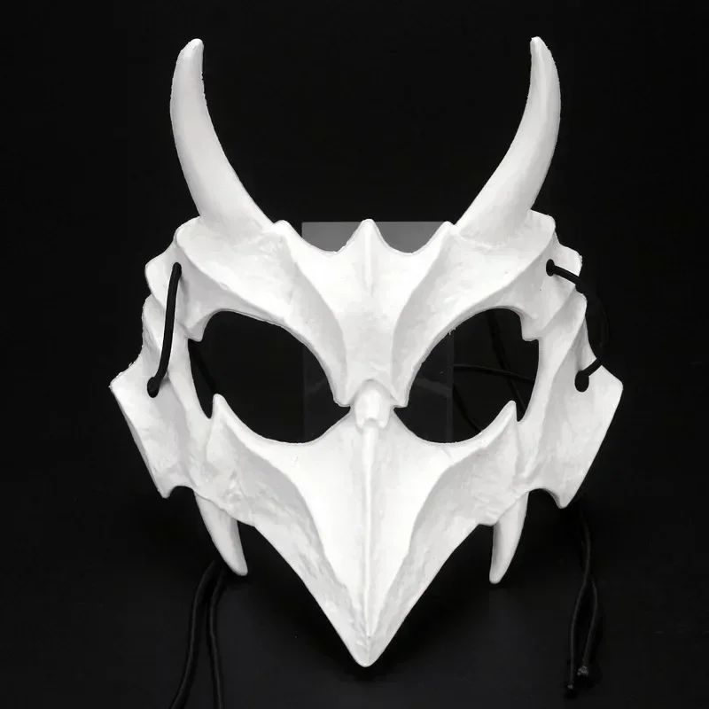 Halloween Skull Mask Long Teeth Demon Skeleton Half Face Cosplay Party Mask Scary Horror Wolf Dragon Tiger Costume Accessory