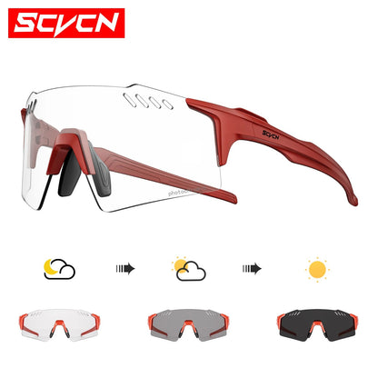 SCVCN Outdoor Photochromic Sunglasses Sports Bike Cycling Glasses Man MTB Climbing Glasses Eyewear Women Driving Bicycle Goggles