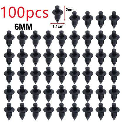 100/50pçs Rebites de Plástico para Carro Presilhas de Fixação para Painel de Carenagem 3 Tamanhos Mistos Pino de Pressão Fixador Automotivo 6mm 7mm 8mm Interior