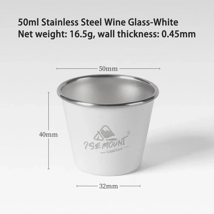 Conjunto de 4 Canecas de Aço Inoxidável, para Acampamento ao Ar Livre, Caneca de Café Empilhável para Viagem, Piquenique, Churrasco, Caminhada - Presente de Feriado