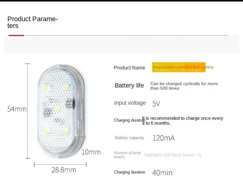 Mini Luminária de Leitura com Sensor de Toque - Luz de Teto Automotiva e Luminária de Ambiente com Carregamento USB