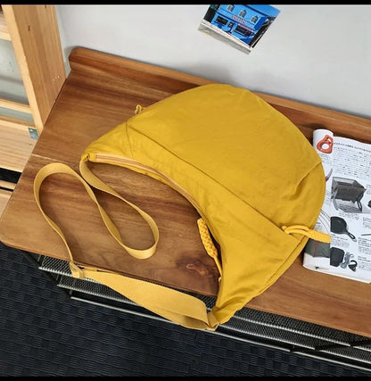 Trendy Women's Soft Cloth Shoulder Bag Solid Color Student Casual Style Big Handbags Crossbody Bags for Women Shoulder Hobos Bag