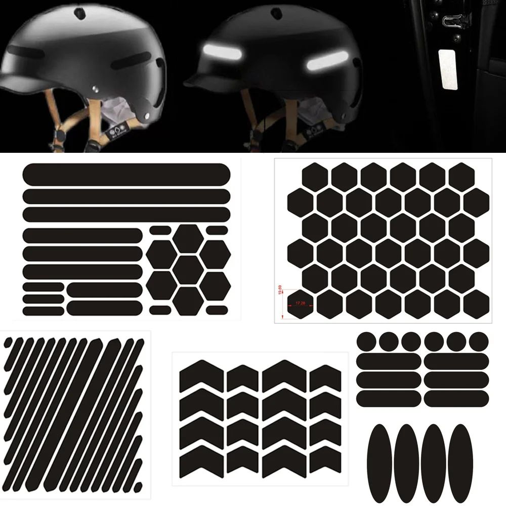 Adesivos Refletivos para Capacetes Adesivos Invisíveis para Capacetes Fita Refletiva Autoadesiva para Capacetes de Bicicleta Moto Scooter