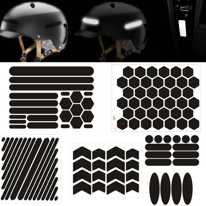 Adesivos Refletivos para Capacetes Adesivos Invisíveis para Capacetes Fita Refletiva Autoadesiva para Capacetes de Bicicleta Moto Scooter