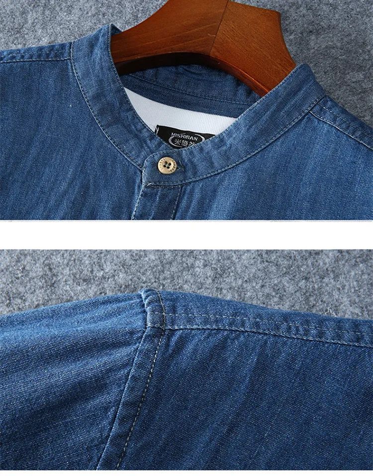 Plus Size L-5XL 6XL 7XL 8XL Men's Cotton Thin Denim Shirts New Summer Short Sleeves High Quality Men Cotton Casual Jean Shirts