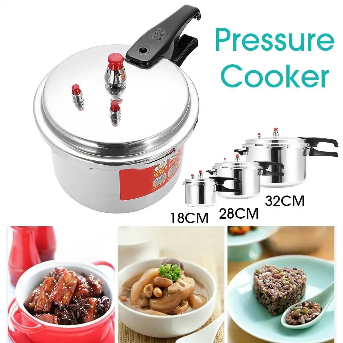 18/20/22/28/32cm 304 Stainless Steel Kitchen Pressure Cooker Electric Stove Gas Stove Energy-saving Safety Cooking Utensils