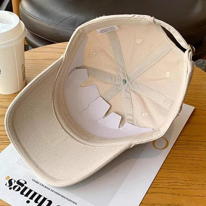 Soft Cotton Letters Baseball Cap For Women Men Retro Embroidery Curved Brim Hat Unisex Ponytail Hip Hop Dad Trucker Sun Hats