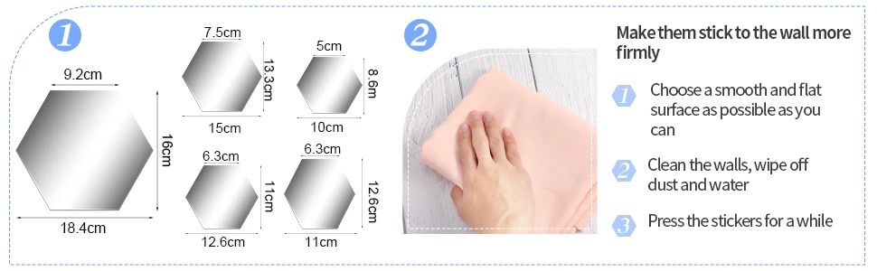 3/6/12pcs 3D Hexagon Mirror Wall Sticker DIY TV Background Living Room Stickers Wall Decor Bedroom Bathroom Home Decoration