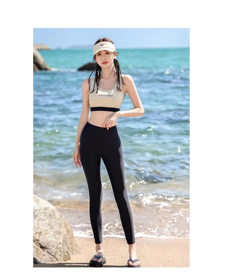 Women's Swimming Suit 2025 New Style Four-Piece Conservative Bikini Long Sleeve Long Pants Surfing Snorkeling Mother Suit