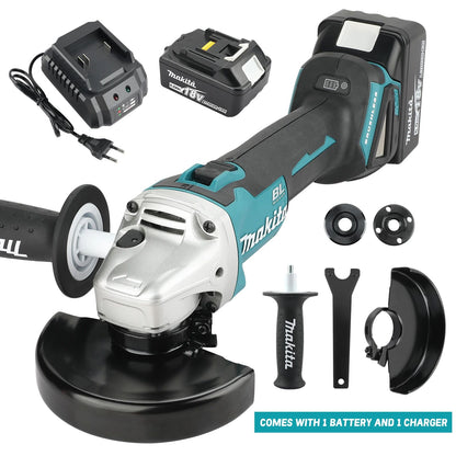 Retífica/Esmerilhadeira a Bateria Makita 18V DGA504, Disco 125mm, 6,0Ah Li-Ion - Esmerilhadeira Angular de 4-1/2" / 5", Para Desbaste de Metal e Corte de Madeira
