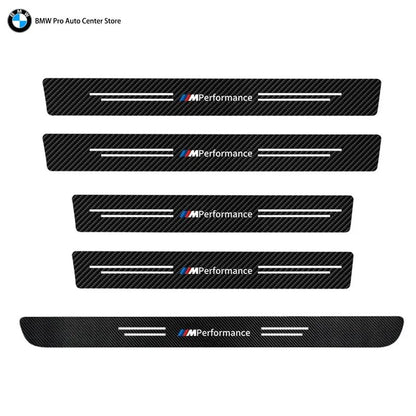Car Door Automobile Scraper Protection Universal Pedal Protection Sticker Carbon Fiber Grain Automobile Threshold Strip For BMW