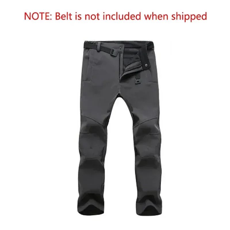 Warm Winter Men Soft Shell Pants Travel Waterproof Outdoor Camping&Hiking Pants Fleece Windproof Skiing Trousers