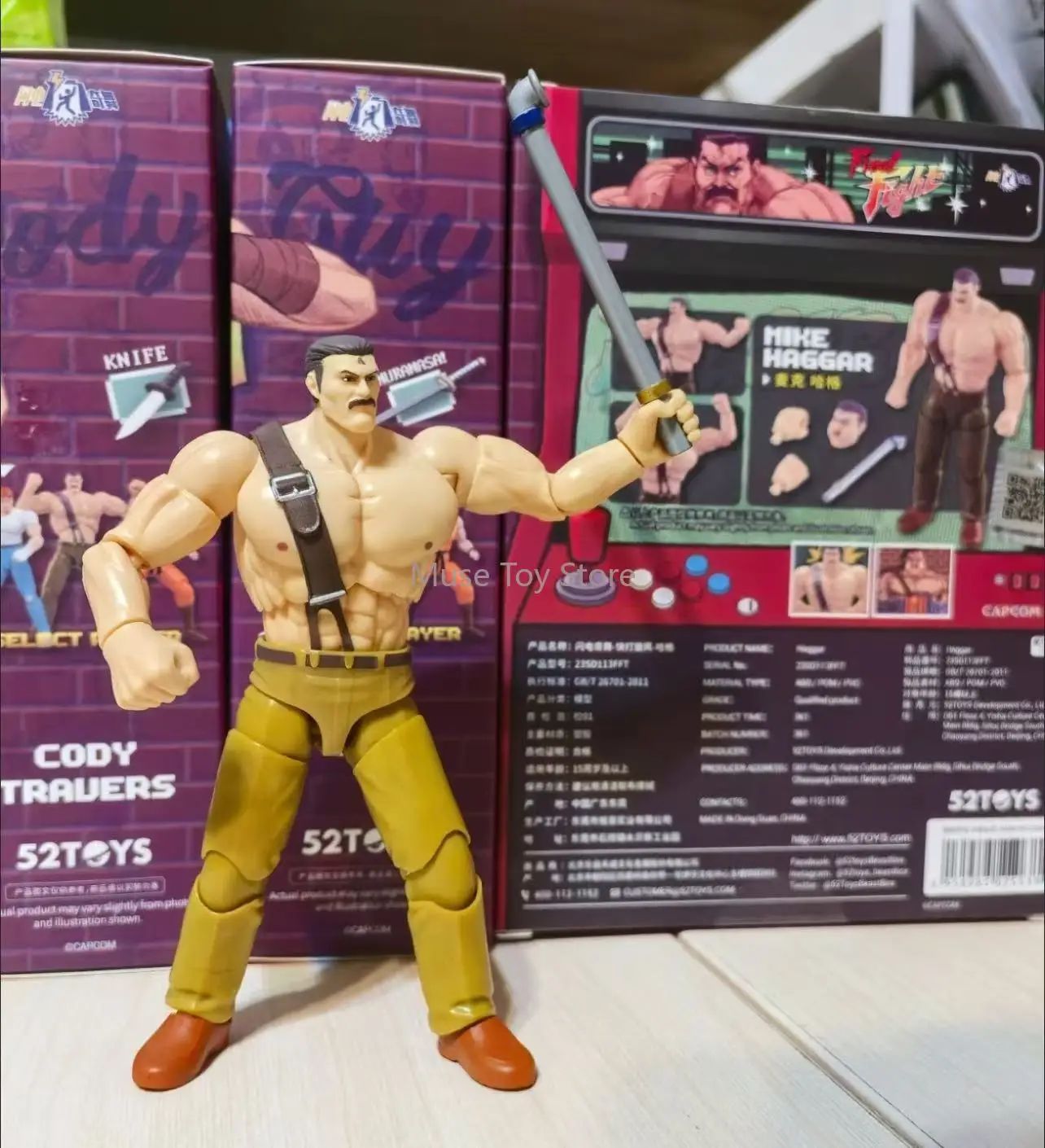 Em Estoque 52TOYS Action Figure CAPCOM Final Fight, 1PC Decoração de Mesa Colecionável, Presente Criativo para Aniversário, 3.75polegadas/10cm