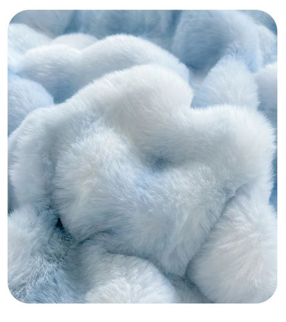New Rabbit Fur Thickened Milk Velvet Duvet Cover Set Machine Washable Soft SkinFriendly Warm Bed Sheet for Home and Hotel ?? ???