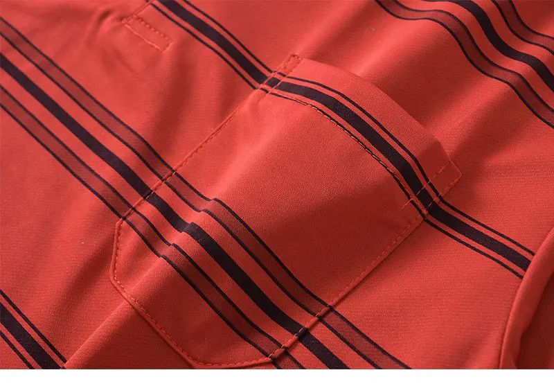 Men's Polo Shirt Button Up Polos Business Casual Lapel Short Sleeve T Shirt Summer Regular Fit Red Black Polo Stripe Shirts