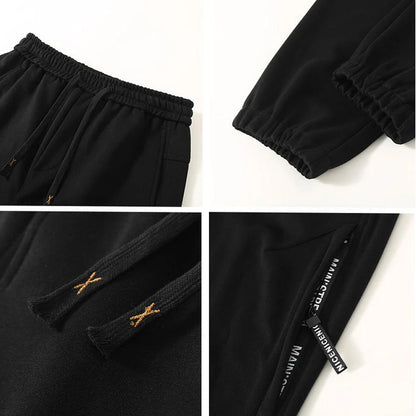 Calça Masculina Plus Size Grande Cintura Elástica Solta Jogger Masculina Primavera Moletom Plus Size Calça Esportiva Folgada