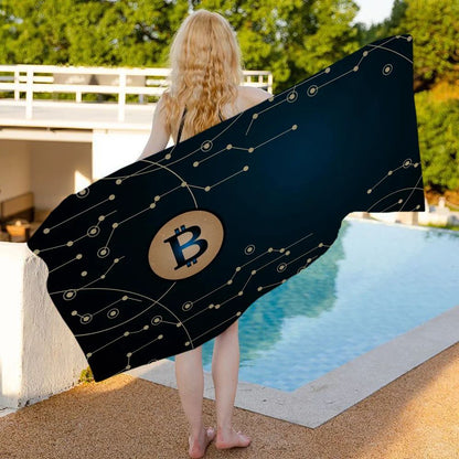 Bitcoin Evolution Of Money Beach Towel Cartoon Cute Summer Kids Large Bath Pool Beach Towel Microfiber Absorbent
