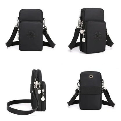 New Women Mobile Phone Bag Nylon Cell Phone Bag Coin Purse Strap Shoulder Bag Small Crossbody Bags for Women Wallet Travel Purse