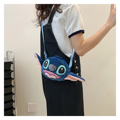 Disney Lilo & Stitch Plush Toys Kawaii Plush Messenger Bag Girl Handbag Anime Stuffed Toys Children Cartoon Plushie Soft Bag